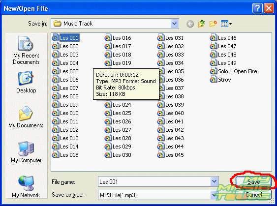 Select audio files