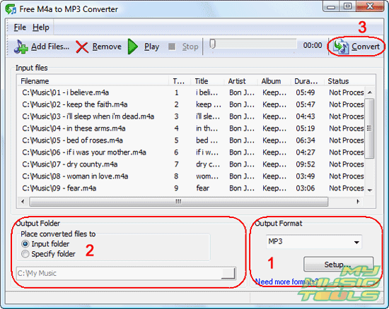 Converter m4a to mp3