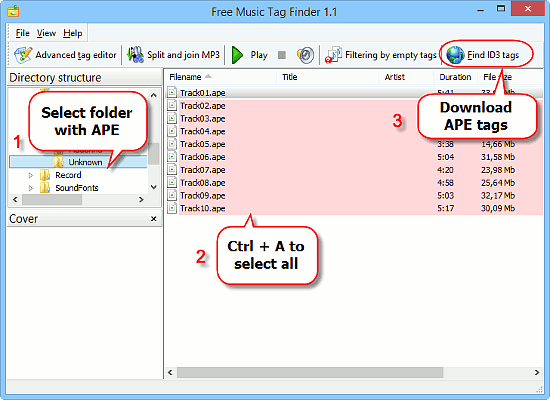 Select APE files