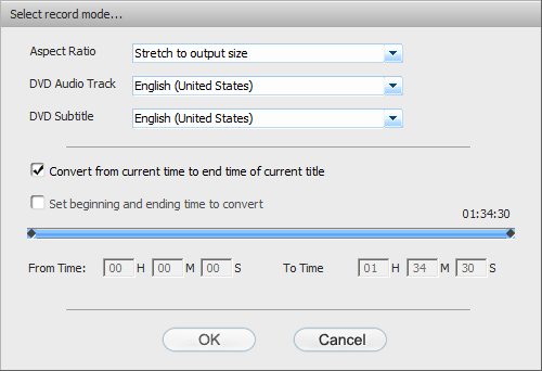 Select audio tracks and subtitles of the DVD to rip