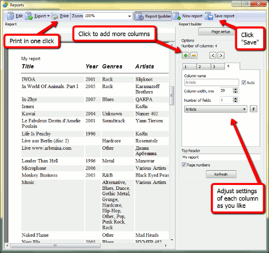 Report builder Report builder