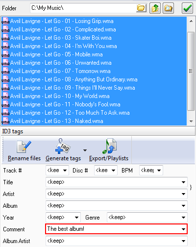 Batch processing for WMA Tags