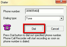 Dialing phone number Dialing phone number
