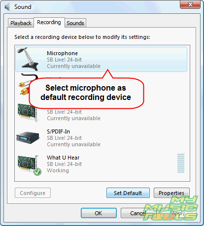 Select microphone