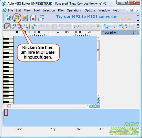 Able MIDI Editor - add file