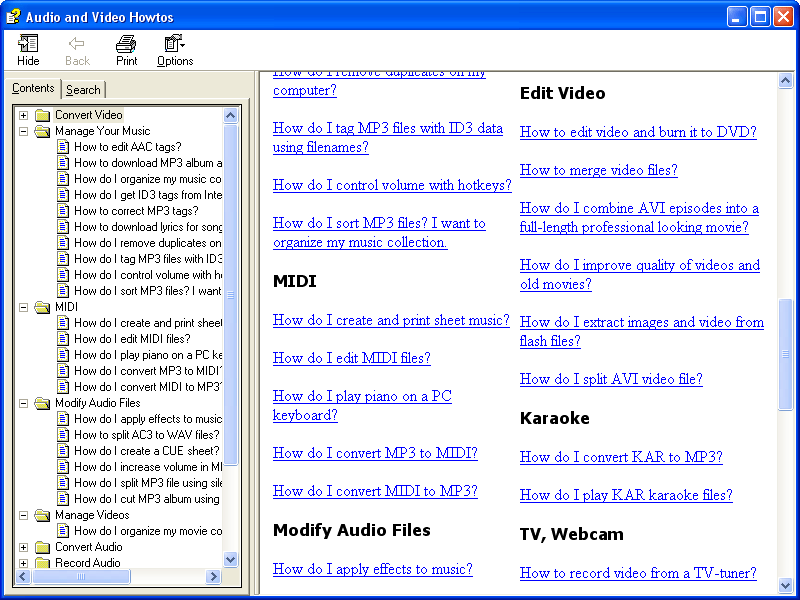 Audio and Video Howtos screen shot
