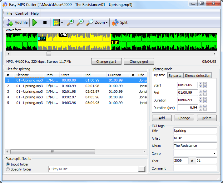 Screenshot of Easy MP3 Cutter