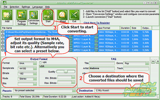 Convert MP3 to M4A