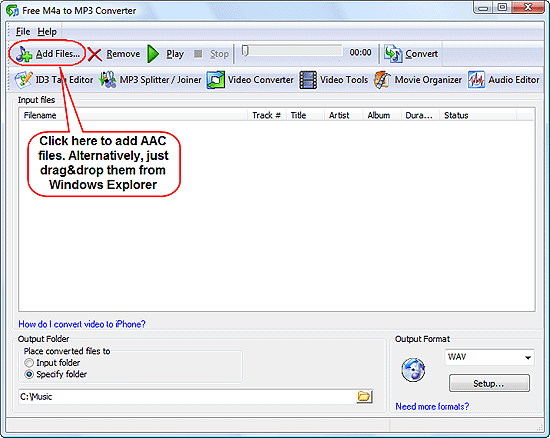 AAC to MP3 converter