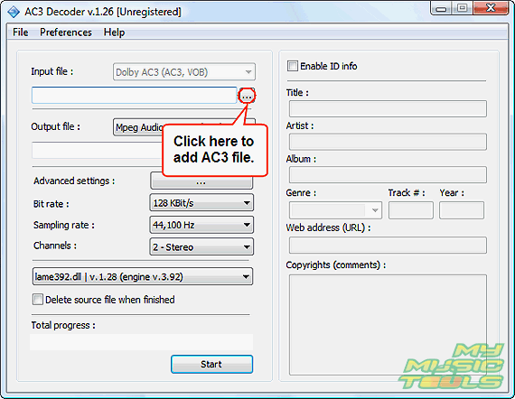 Add AC3 file to convert