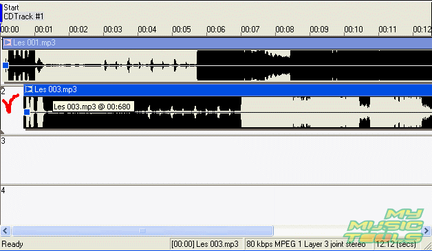 Adjust the position of the combined files