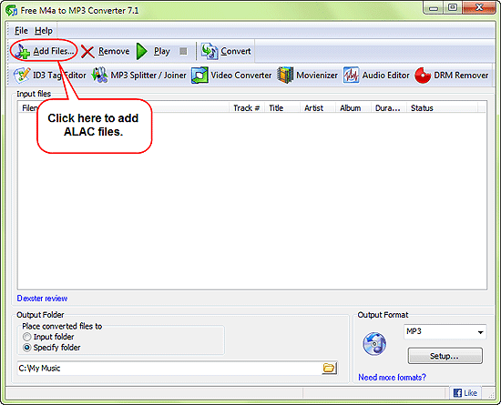 Add ALAC files to convert to MP3