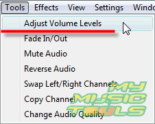 Select Adjust Volume Levels