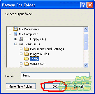 Folder for the converted files
