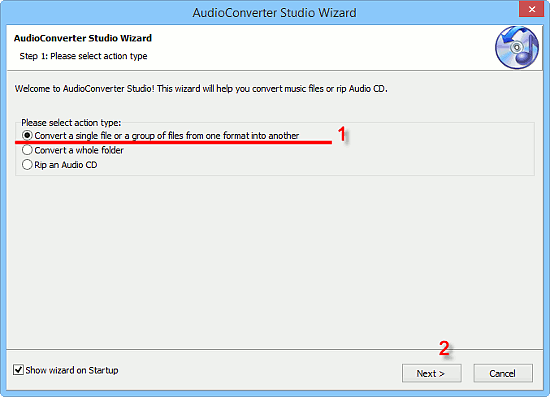 Convert audio files