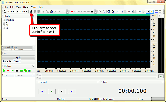 Open audio track to edit