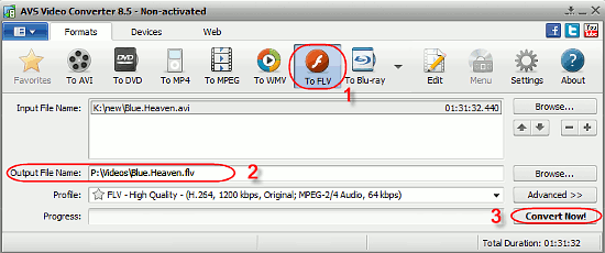 Convert AVI to FLV