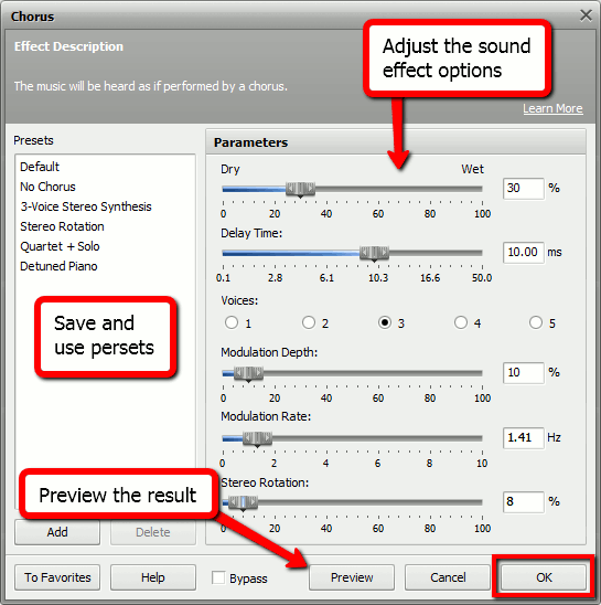 Chorus sound effect