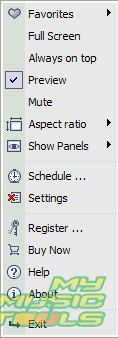 AVS TV Box context menu