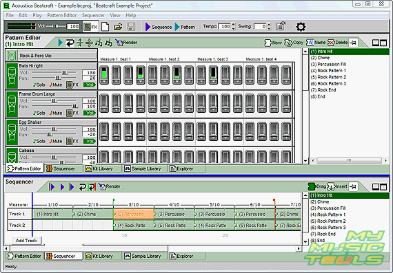 Example of a drum sequence