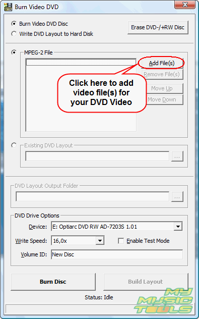 Add video to burn