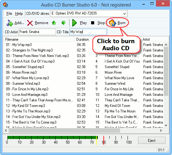 Burn Audio CD with CD-Text