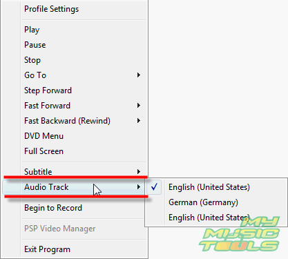 It is also possible to adjust settings using context-menu