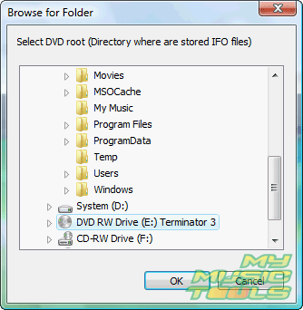 Select your DVD drive with movie