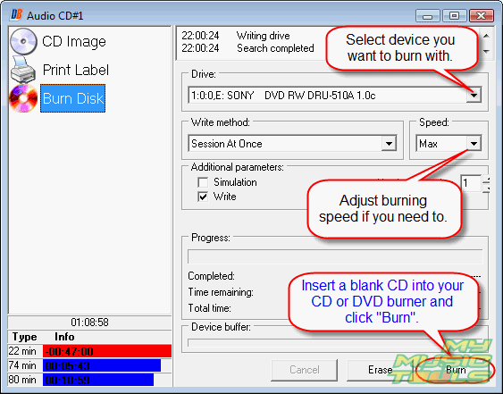 what format to burn music to cd