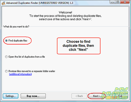 Find duplicate files