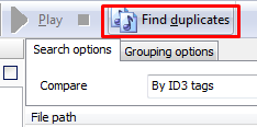 Find duplicates button