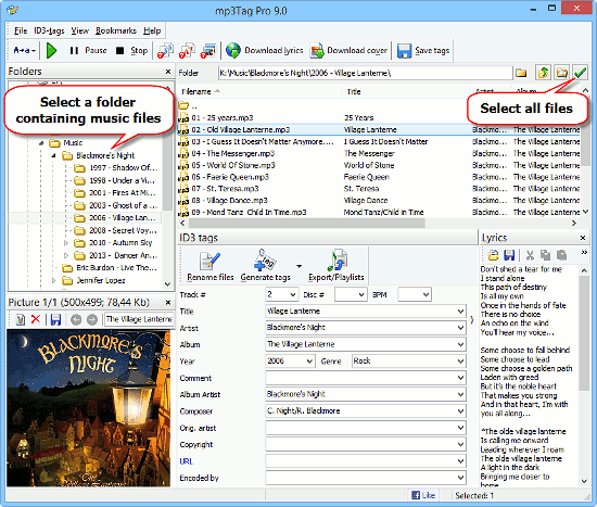 Select audio files