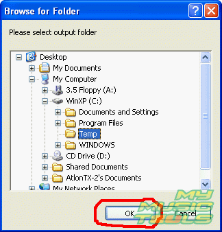 Output folder