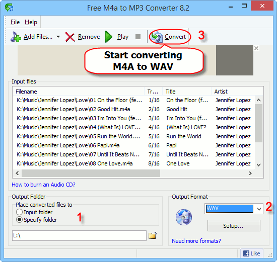 Convert M4A to MP3