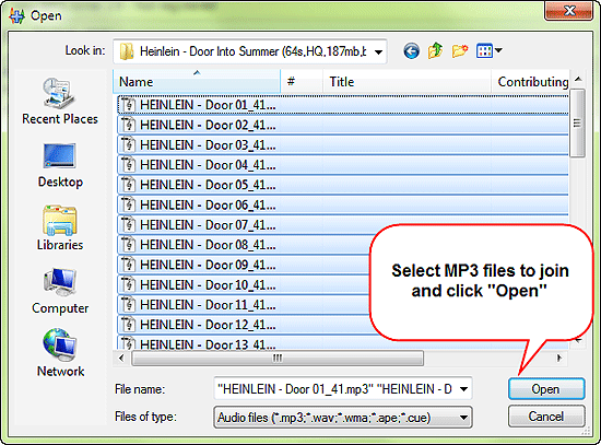 Opening MP3 files