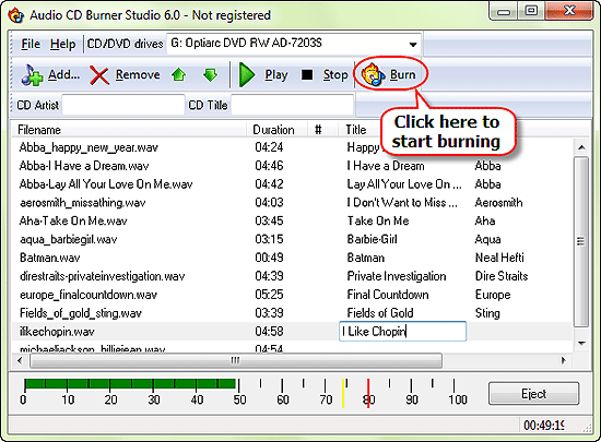 Burn MIDI to Audio CD