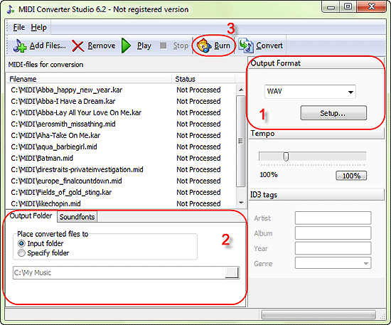 Convert MIDI to WAV