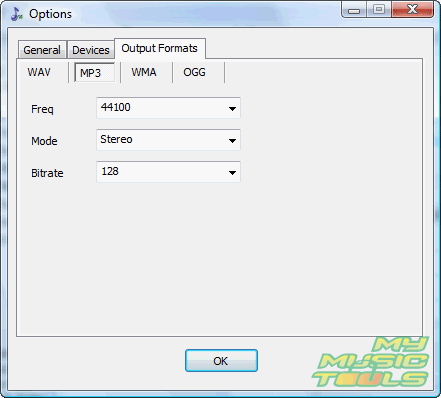 Adjust MP3 settings