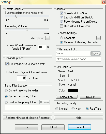 Conference recording options