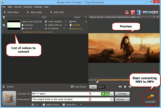 Convert MKV to MP4