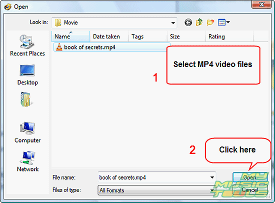 Find and open MP4 files