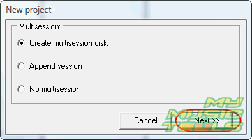 Select multisession option