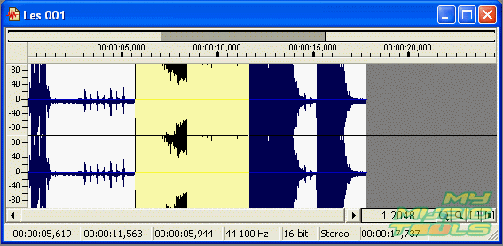 Select a part of the sound stream