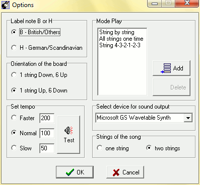 Chords library layout settings