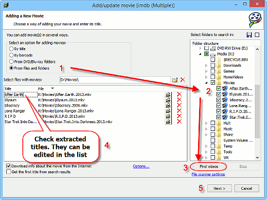 Add video files