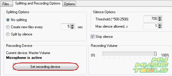 Set recording device