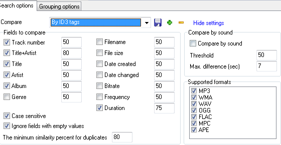 Duplicate search parameters