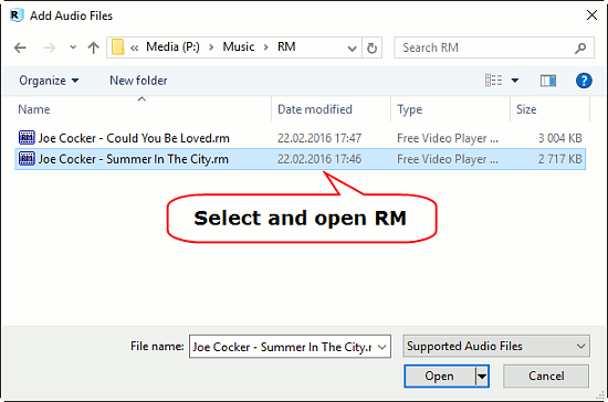 Open RM files