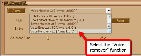 Pick the Voice Remover function