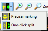 One-click vs precise splitting
